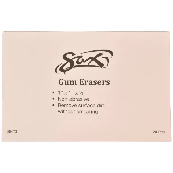 imageSax 438473 Art Gum Block Erasers 1 x 1 x 12 Inches Pack of 24