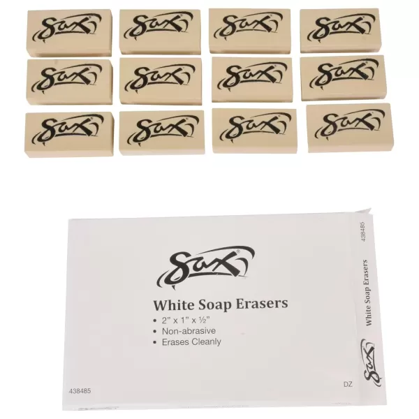 imageSax438485 Soap Erasers  2 x 1 x 58 inches  Pack of 12White