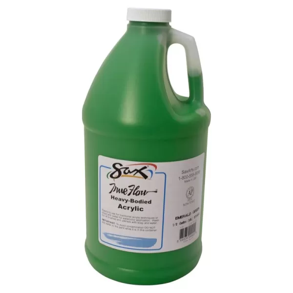 imageSax True Flow Heavy Body Acrylic Paint 12 Gallon Emerald Green  439289 64 Fl Oz Pack of 1