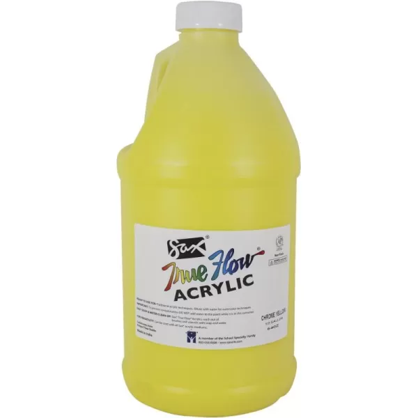 imageSax True Flow Heavy Body Acrylic Paint 12 Gallon Titanium White  439301 64 Fl Oz Pack of 1Chrome Yellow