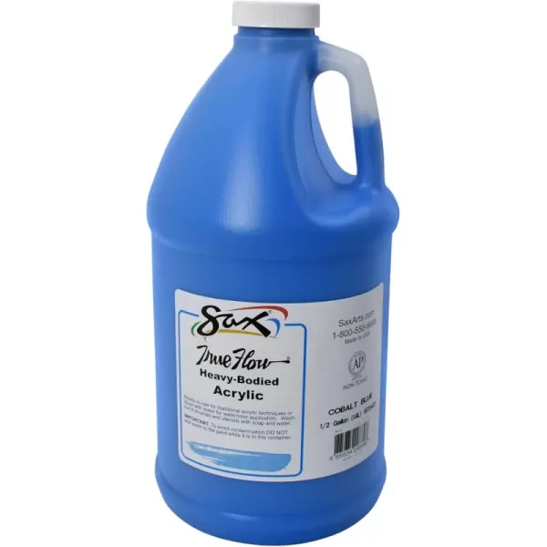 imageSax True Flow Heavy Body Acrylic Paint 12 Gallon Titanium White  439301 64 Fl Oz Pack of 1Cobalt Blue