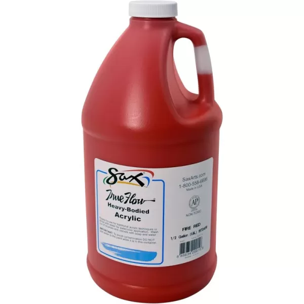 imageSax True Flow Heavy Body Acrylic Paint 12 Gallon Titanium White  439301 64 Fl Oz Pack of 1Fire Red