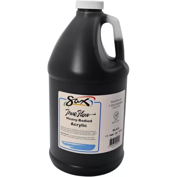imageSax True Flow Heavy Body Acrylic Paint 12 Gallon Titanium White  439301 64 Fl Oz Pack of 1Mars Black