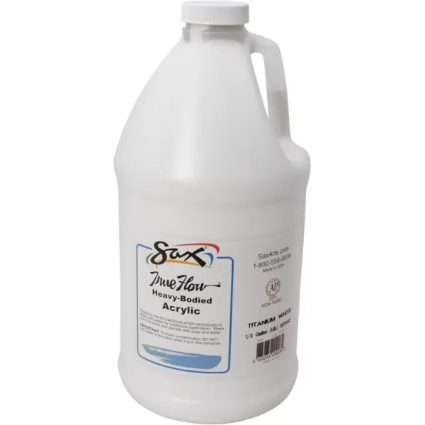 imageSax True Flow Heavy Body Acrylic Paint 12 Gallon Titanium White  439301 64 Fl Oz Pack of 1Titanium White