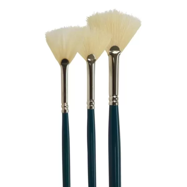 imageSax White Bristle Fan Blender  Sizes 2 4 and 6  Set of 3