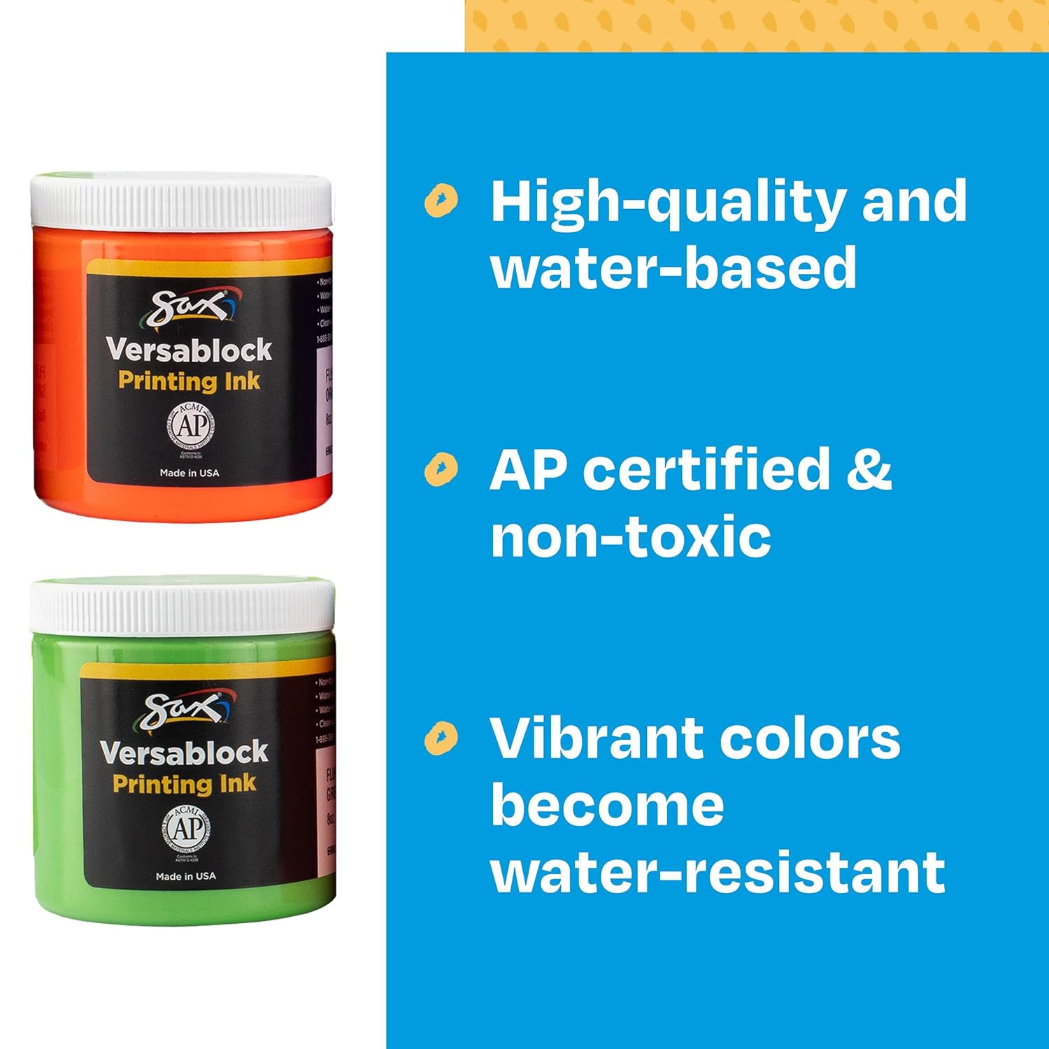 imageSax 457451 Versablock WaterBased Fluorescent Block Printing Ink 8 Ounces Assorted Colors Set of 8