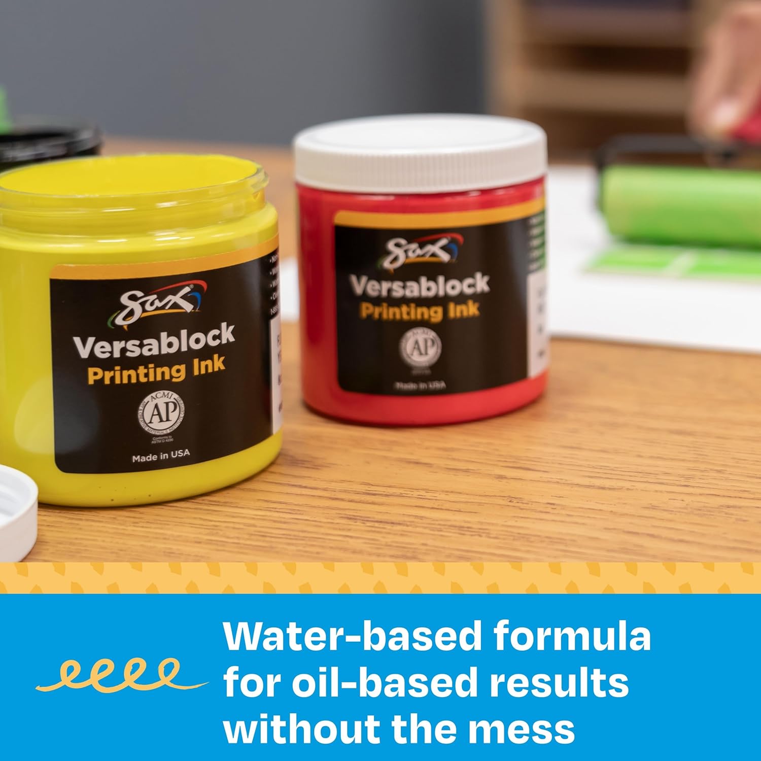 imageSax 457451 Versablock WaterBased Fluorescent Block Printing Ink 8 Ounces Assorted Colors Set of 8