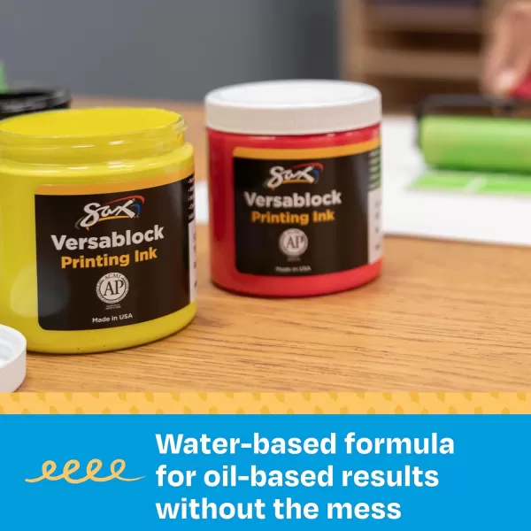 imageSax 457451 Versablock WaterBased Fluorescent Block Printing Ink 8 Ounces Assorted Colors Set of 8