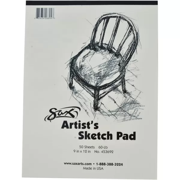 imageSax Artists Sketch Pad  9 x 12 inches  50 Sheets per Pad 60lbs  White  45369260 lbs  9 x 12 Inches