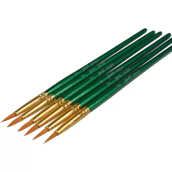 imageSax Optimium Golden Taklon Brushes Round Type Short Handle Size 2 Pack of 6