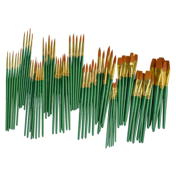 imageSax Optimum Golden Synthetic Taklon Paint Brushes Assorted Sizes Set of 72  404637