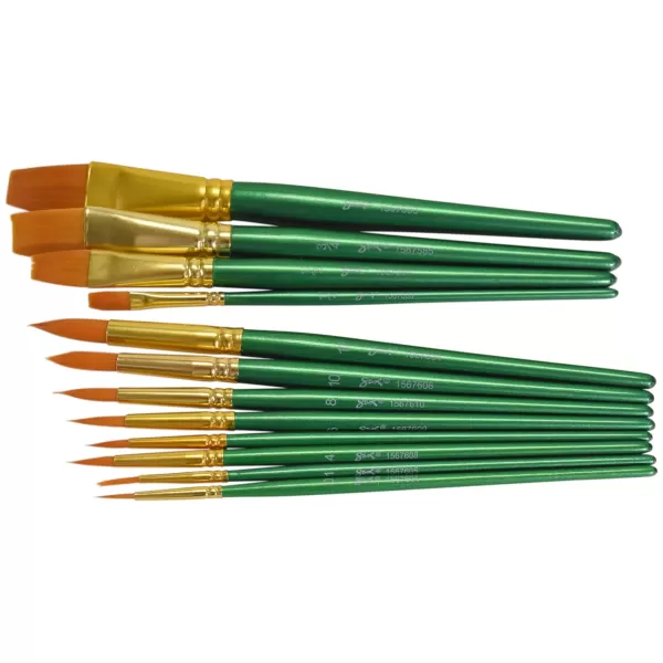 imageSax Optimum Golden Synthetic Taklon Paint Brushes Assorted Sizes Set of 72  404637