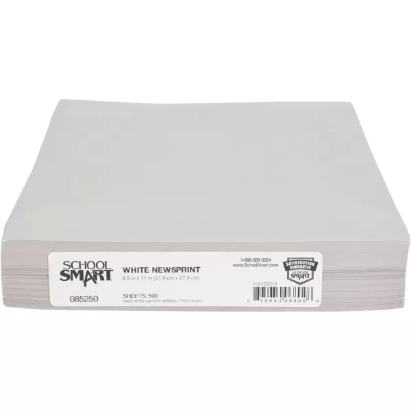 imageSax School Smart  85250 Newsprint Drawing Paper 30 lb 812 x 11 Inches 500 Sheets WhitePAPER