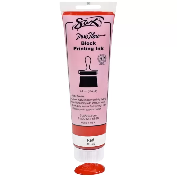 imageSax True Flow Water Soluble Block Printing Ink  5 Ounce Tube  Red  461945