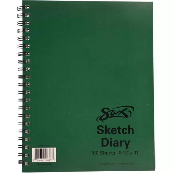 imageSax Artists Sketch Diary  8 12 x 11 inches  100 Sheets per Pad  White 50 lbs  45758350 lbs