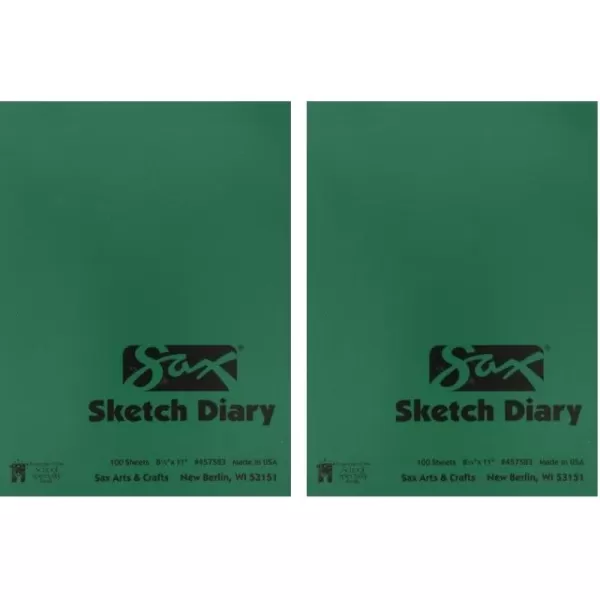 imageSax Artists Sketch Diary  8 12 x 11 inches  100 Sheets per Pad  White 50 lbs  45758350 lbs Pack of 2