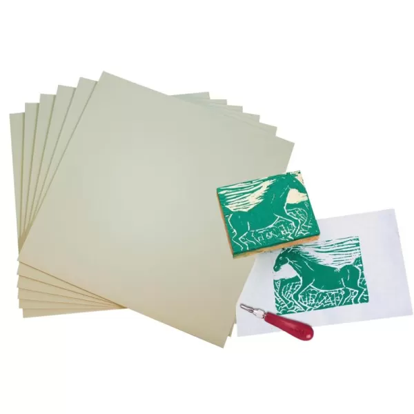 imageSax Easy to Cut Unmounted Linoleum  12 x 12 inches  Pack of 6