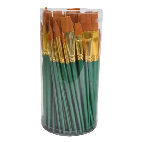 imageSax Optimum Golden Synthetic Taklon Paint Brushes Assorted Sizes Set of 72  404637