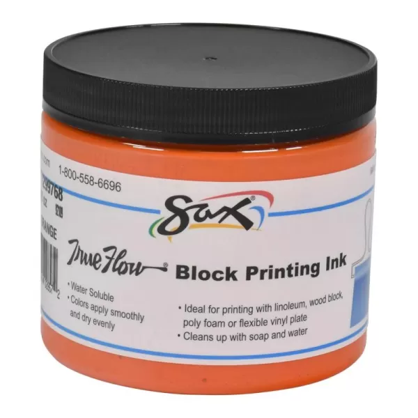 imageSax True Flow Water Soluble Block Printing Ink  16 Ounces  Orange