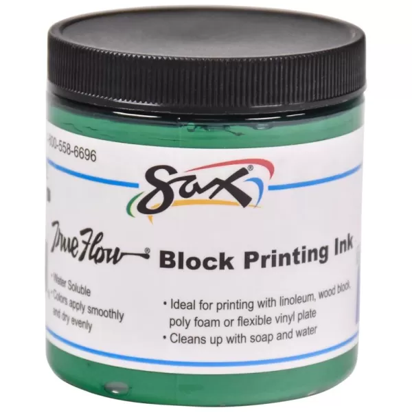 imageSax True Flow Water Soluble Block Printing Ink  8 Ounce Jar  Green