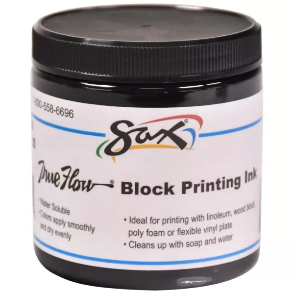imageSax True Flow Water Soluble Block Printing Ink 8 Ounce Jar Black  461924
