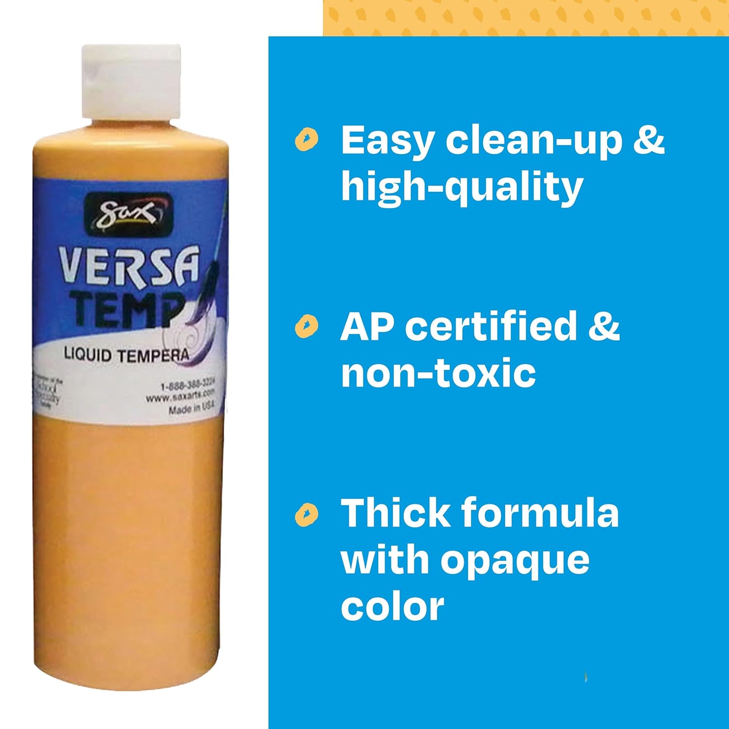 imageSax Versatemp HeavyBodied Deluxe Tempera Paint for School and Arts and Crafts Use Assorted Skin Tone Colors 16 Ounce Pints Set of 8
