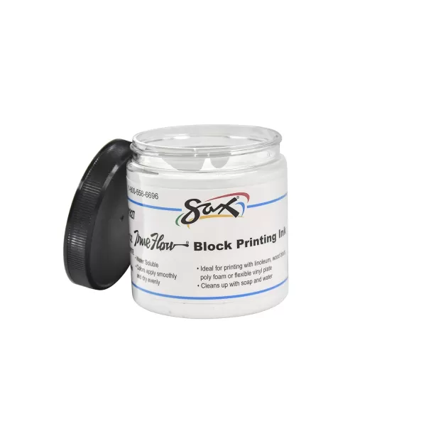 imageSax 461927 True Flow Water Soluble Block Printing Ink  8 Ounce Jar  White