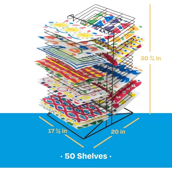 imageSax AllSteel Double Sided Wire Drying Rack 50 Shelves 17 x 20 x 30 Inches Steel Black  216782Sax