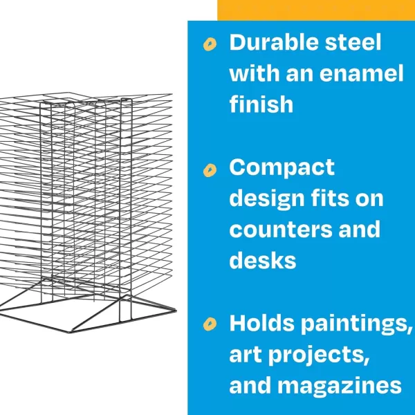 imageSax AllSteel Double Sided Wire Drying Rack 50 Shelves 17 x 20 x 30 Inches Steel Black  216782Sax