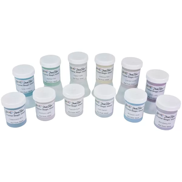imageSax Crystal Magic Glazes for School and Arts and Crafts Use Assorted Colors 4 Ounce Jars Set of 12