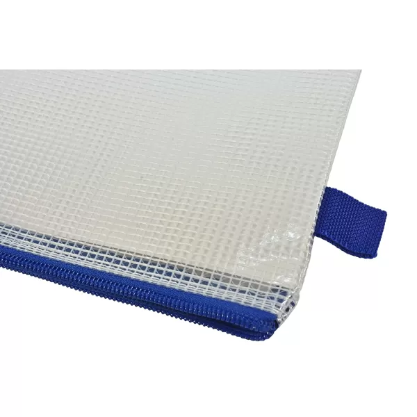 imageSax Mesh Tool Case Pouches 10 x 13 Inches Clear with Blue Trim Pack of 10