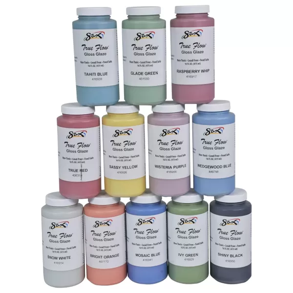 imageSax True Flow Gloss Glaze Set Assorted Gloss Colors Set of 12 Pints  406469Glaze Set