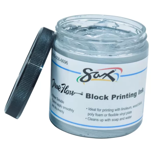 imageSax True Flow Water Soluble Block Printing Ink  8 Ounce Jar  Silver