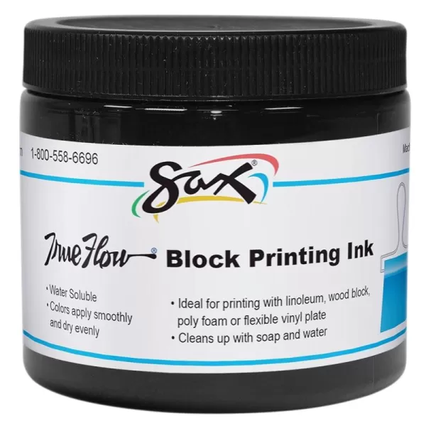 imageSax 1299777 True Flow Water Soluble Block Printing Ink  16 Ounces  Black