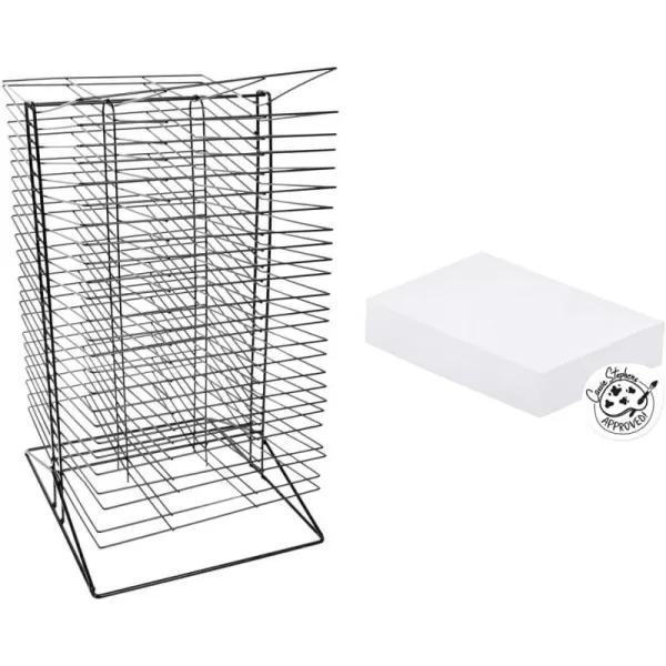 imageSax AllSteel Double Sided Wire Drying Rack 50 Shelves 17 x 20 x 30 Inches Steel Black  216782Sax  Media Art Paper