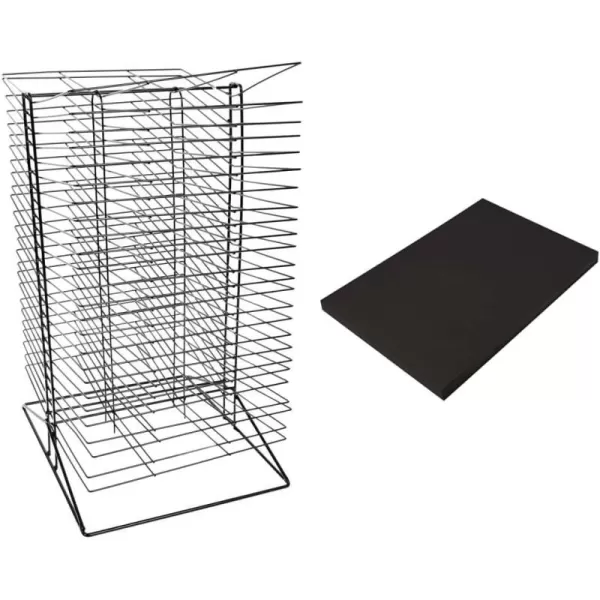 imageSax AllSteel Double Sided Wire Drying Rack 50 Shelves 17 x 20 x 30 Inches Steel Black  216782Sax  Paper  50 lb