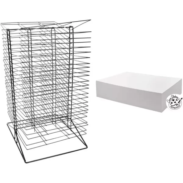 imageSax AllSteel Double Sided Wire Drying Rack 50 Shelves 17 x 20 x 30 Inches Steel Black  216782Sax  Paper  90lb