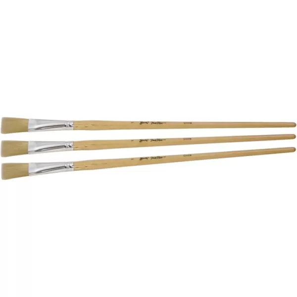 imageSax Flat Golden Nylon Bristle Brush 1 Inch Width Pack of 3