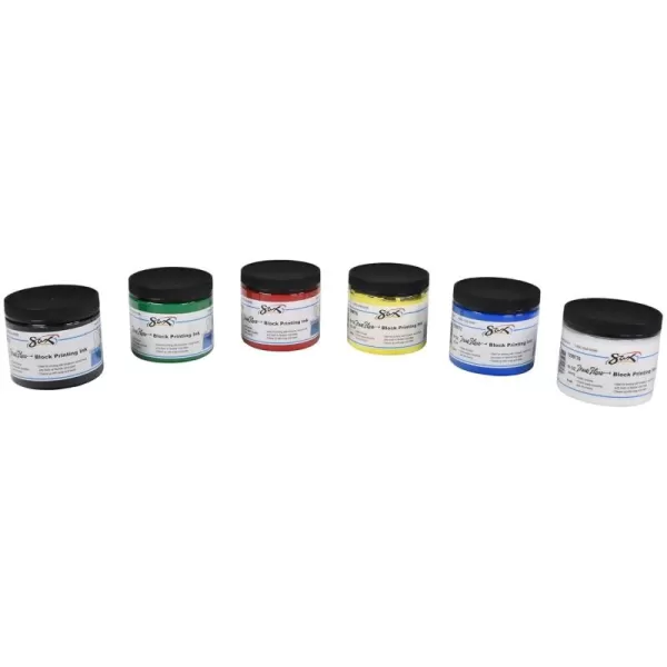 imageSax True Flow Block Printing Ink  16 Ounces  Assorted Colors  1299780 Pint Set of 6