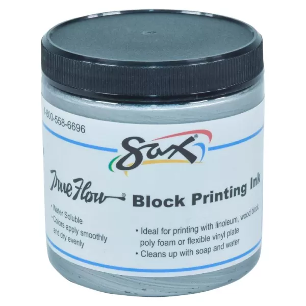 imageSax True Flow Water Soluble Block Printing Ink  8 Ounce Jar  Silver