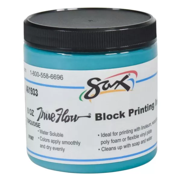 imageSax True Flow Water Soluble Block Printing Ink  8 Ounce Jar  Turquoise