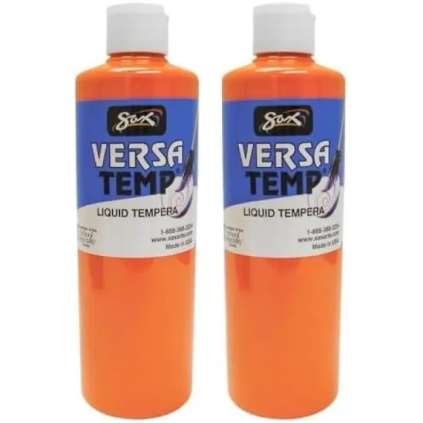 imageSax  1440691 Versatemp HeavyBodied Tempera Paint Orange 1 PintWhite 11 x 14 Inches1 Count Pack of 2