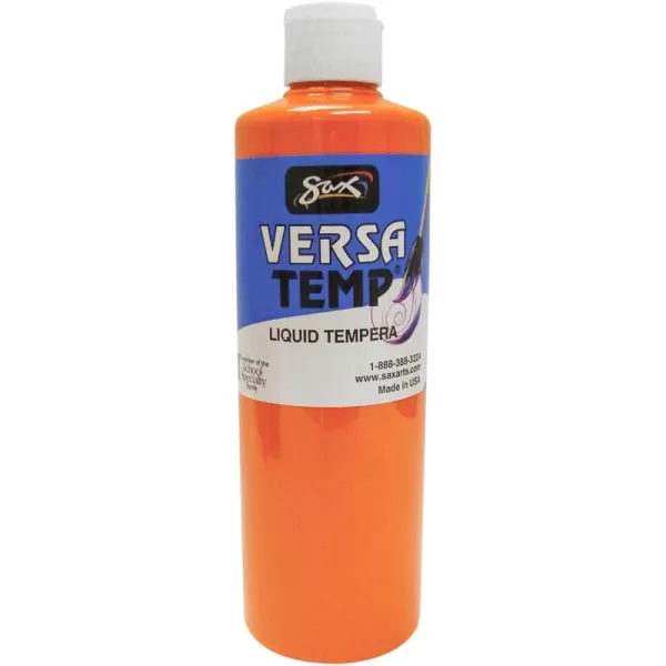 imageSax  1440691 Versatemp HeavyBodied Tempera Paint Orange 1 PintWhite 11 x 14 Inches16 Fl Oz Pack of 1