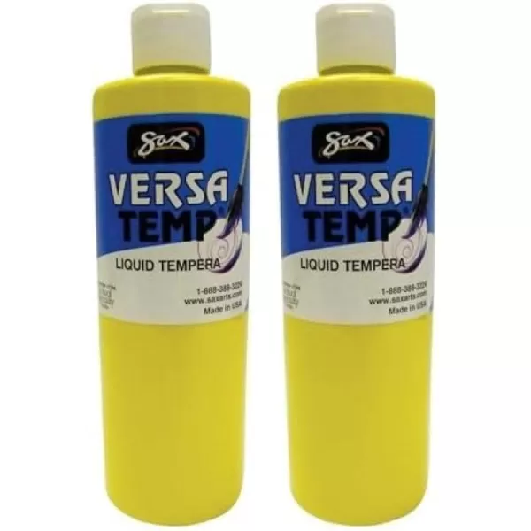 imageSax Versatemp HeavyBodied Tempera Paint Primary Yellow 1 Pint  1440696 16 Fl Oz Pack of 116 Fl Oz Pack of 2