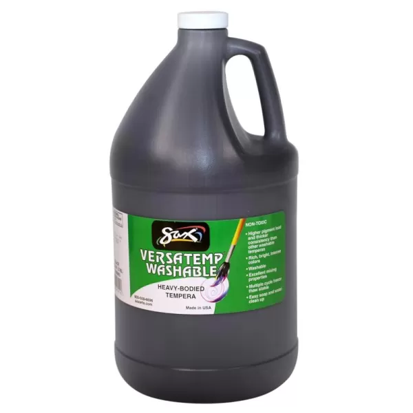 imageSax Washable Versatemp Heavy Bodied Tempera Paint Black 1 Gallon