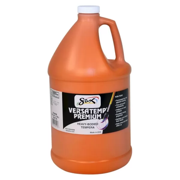 imageSax Versatemp Premium HeavyBodied Tempera Paint Orange 1 Gallon