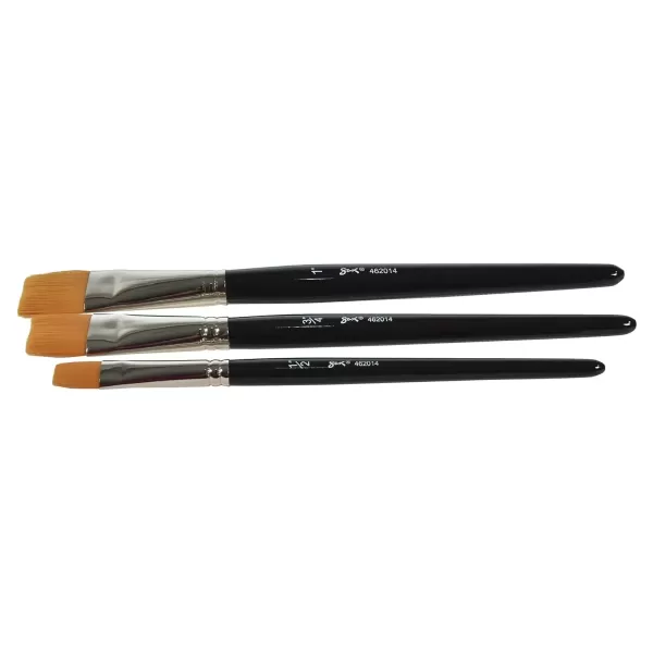 imageSax Golden Taklon Flat Wash Brushes  Sizes 12 34 and 1 inch  Set of 3