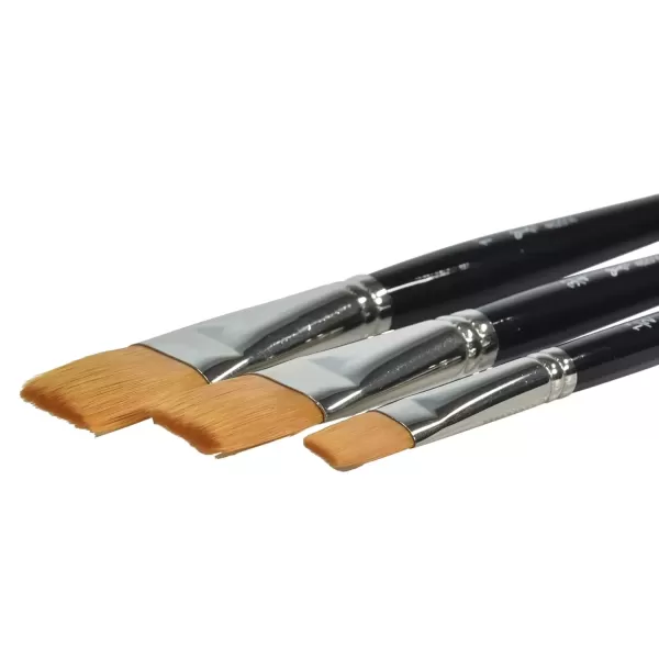 imageSax Golden Taklon Flat Wash Brushes  Sizes 12 34 and 1 inch  Set of 3