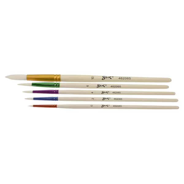 imageSax True Flow Spectrum Watercolor Paint Brushes Round Assorted Size Set of 5