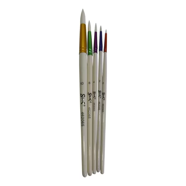 imageSax True Flow Spectrum Watercolor Paint Brushes Round Assorted Size Set of 5